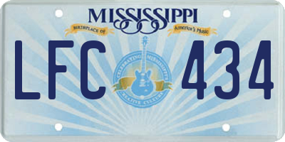 MS license plate LFC434