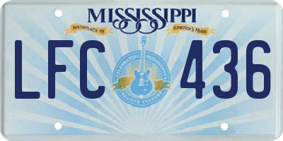 MS license plate LFC436