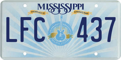 MS license plate LFC437