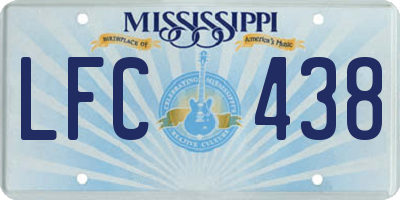 MS license plate LFC438