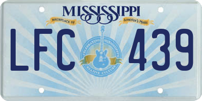 MS license plate LFC439