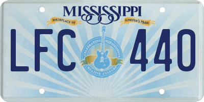 MS license plate LFC440