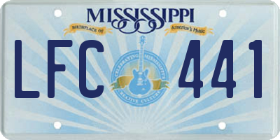 MS license plate LFC441