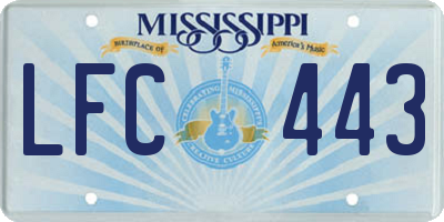 MS license plate LFC443