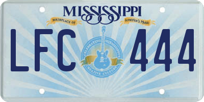 MS license plate LFC444
