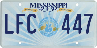 MS license plate LFC447