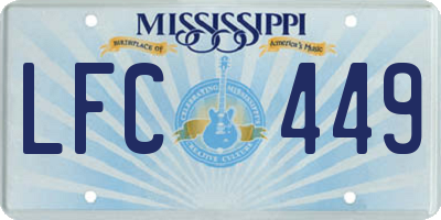 MS license plate LFC449