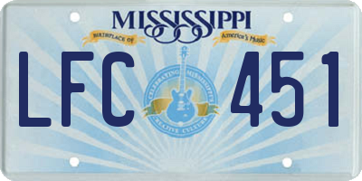 MS license plate LFC451