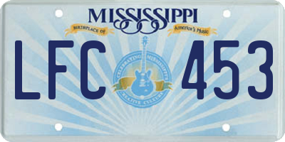 MS license plate LFC453