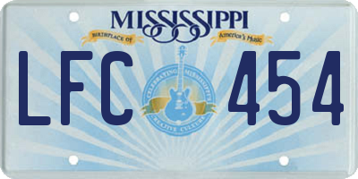 MS license plate LFC454