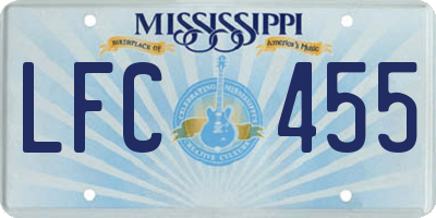MS license plate LFC455