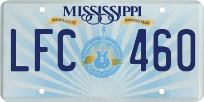 MS license plate LFC460