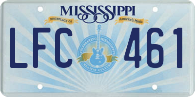MS license plate LFC461