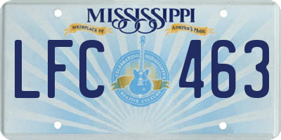 MS license plate LFC463
