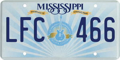 MS license plate LFC466