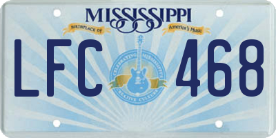 MS license plate LFC468
