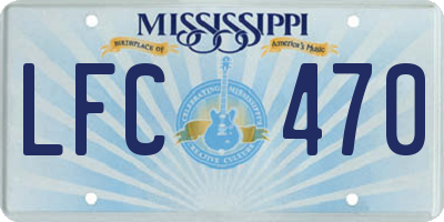 MS license plate LFC470