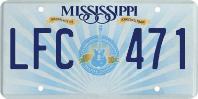 MS license plate LFC471