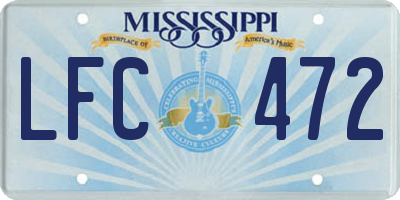 MS license plate LFC472