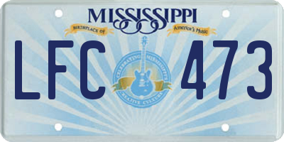 MS license plate LFC473