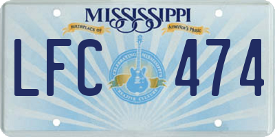 MS license plate LFC474