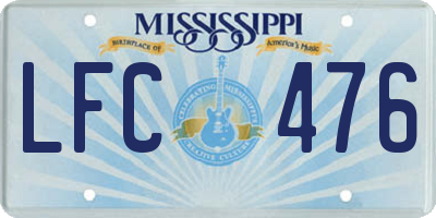 MS license plate LFC476
