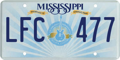 MS license plate LFC477
