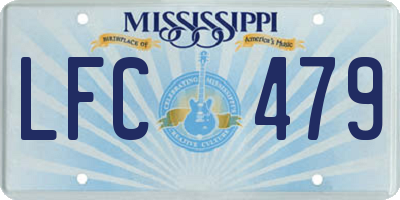 MS license plate LFC479
