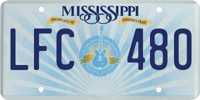 MS license plate LFC480