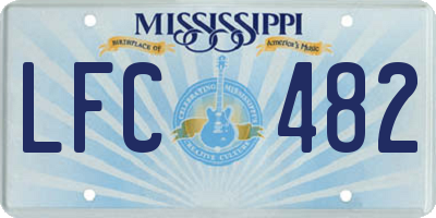 MS license plate LFC482