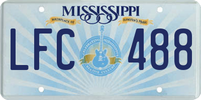 MS license plate LFC488