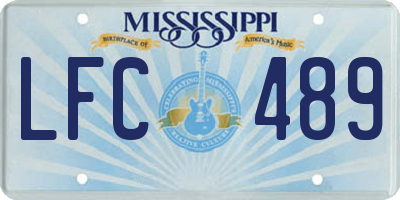 MS license plate LFC489