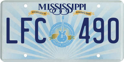 MS license plate LFC490