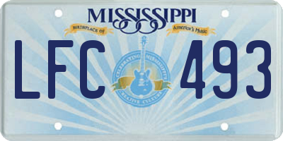 MS license plate LFC493