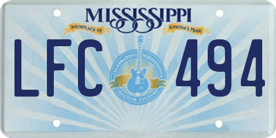 MS license plate LFC494