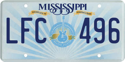MS license plate LFC496