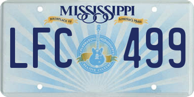 MS license plate LFC499
