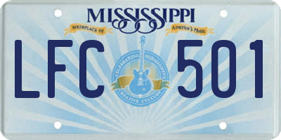 MS license plate LFC501