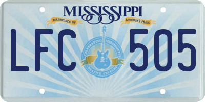 MS license plate LFC505