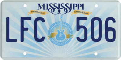 MS license plate LFC506