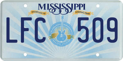 MS license plate LFC509