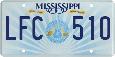 MS license plate LFC510