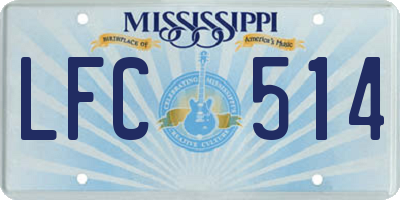 MS license plate LFC514