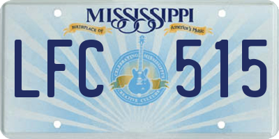 MS license plate LFC515