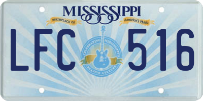 MS license plate LFC516