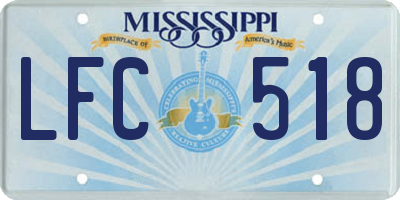 MS license plate LFC518