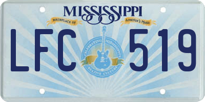 MS license plate LFC519