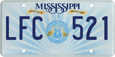 MS license plate LFC521