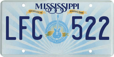 MS license plate LFC522