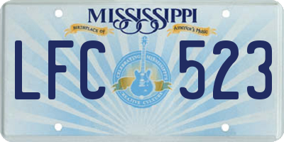 MS license plate LFC523